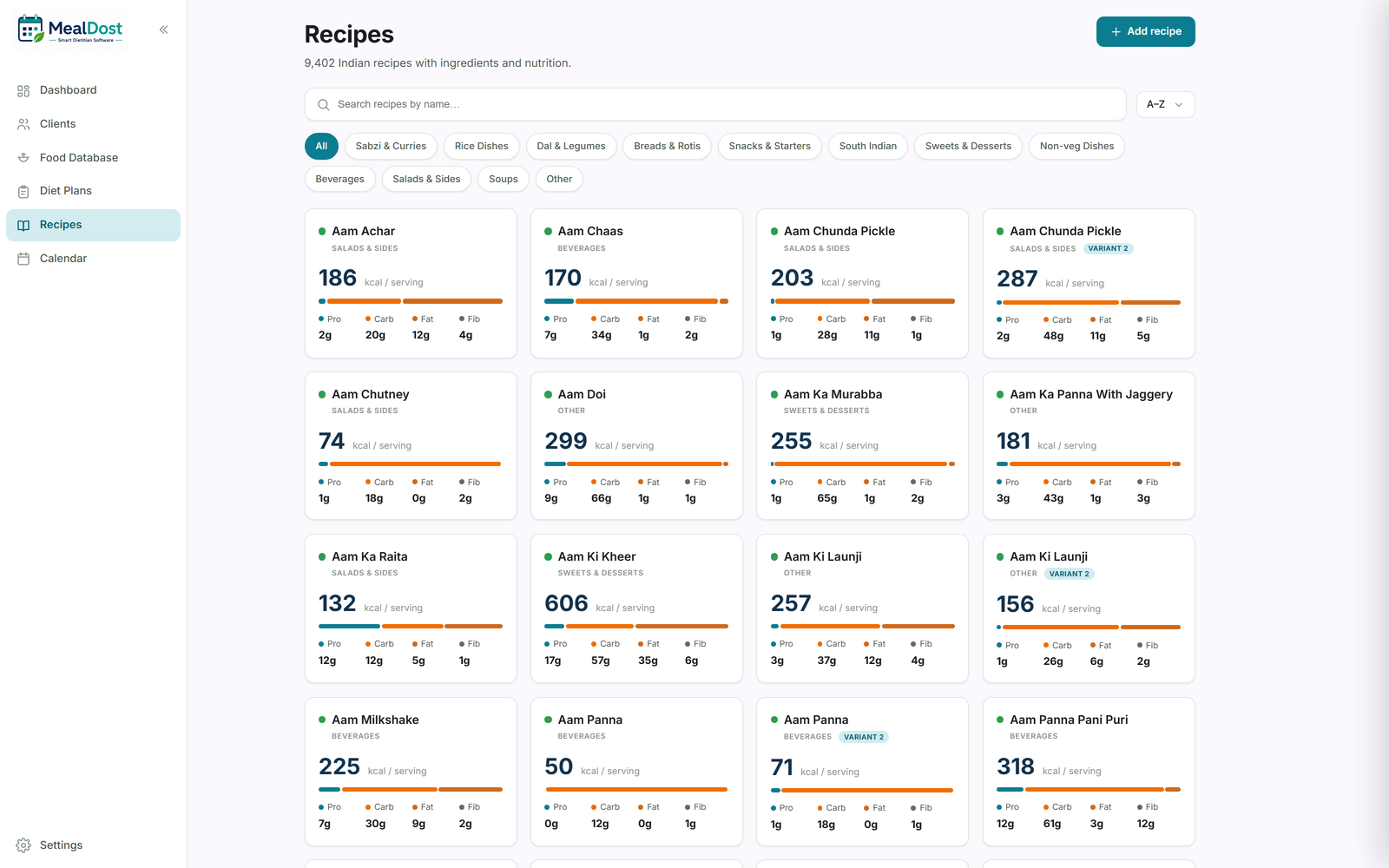 Recipe library